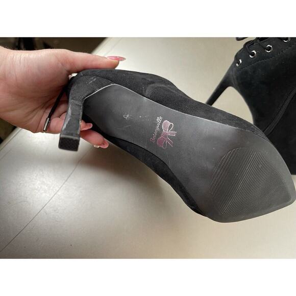 Betseyville Womens Black Faux Leather Stiletto Heel Ankle Boots Side Zipper 8.5 - Picture 7 of 8